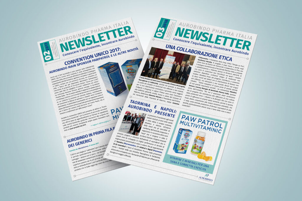 Le Newsletter 2017 e 2018 per Aurobindo Pharma Italia