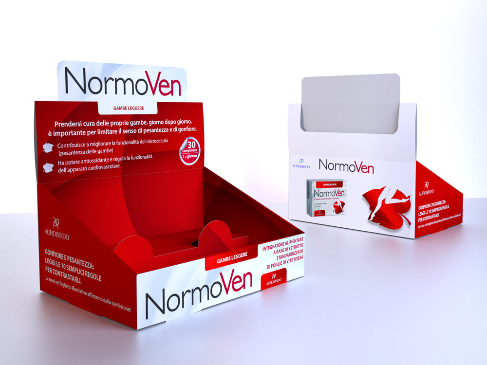 Espositore da banco per prodotto NormoVen Aurobindo