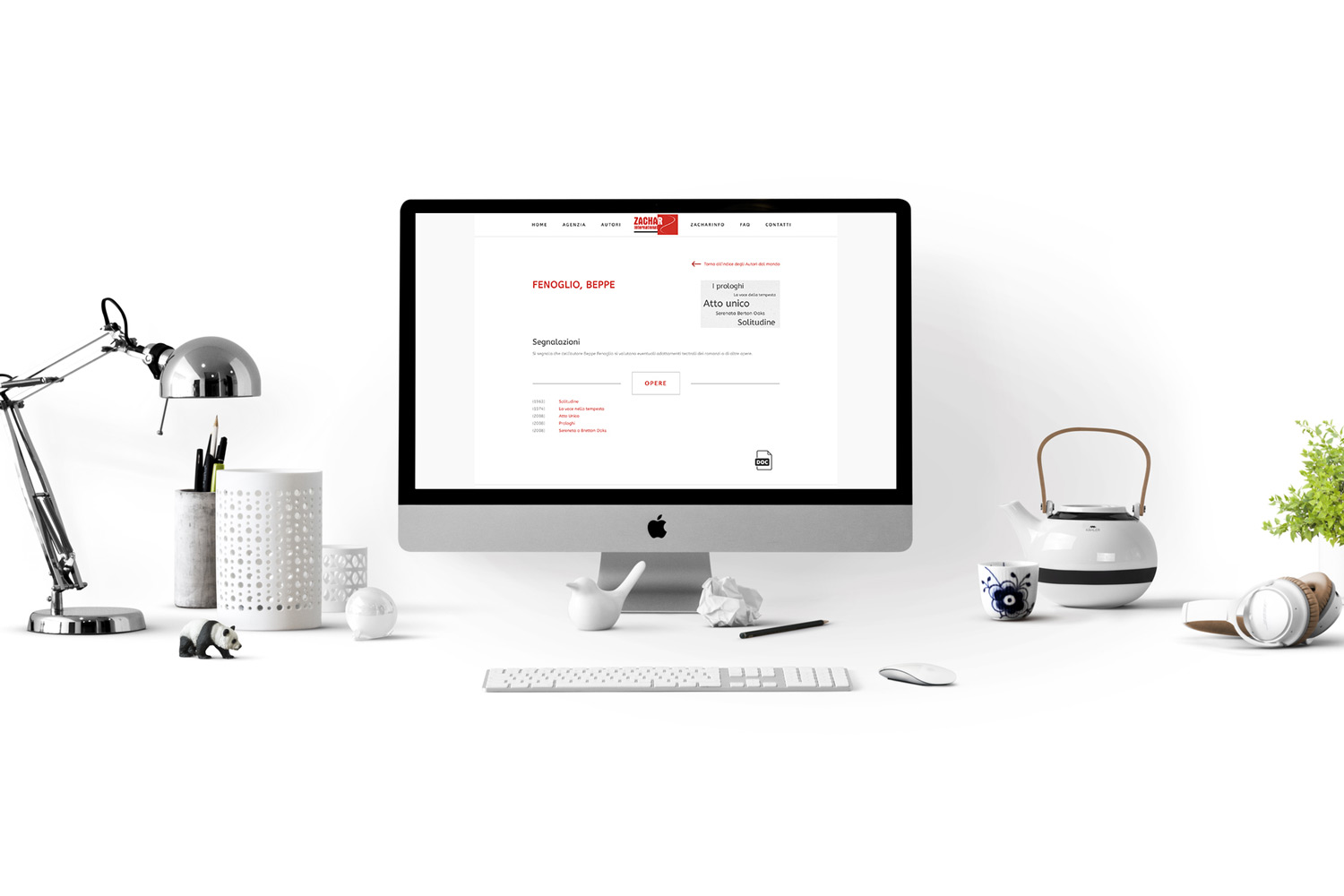 Il sito web di Zachar International, visione da desktop
