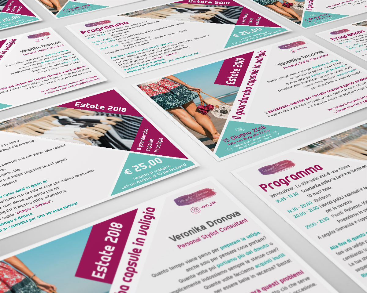 Cartoline per evento Personal Stylist dell'Estate 2018 di Veronika Dronova
