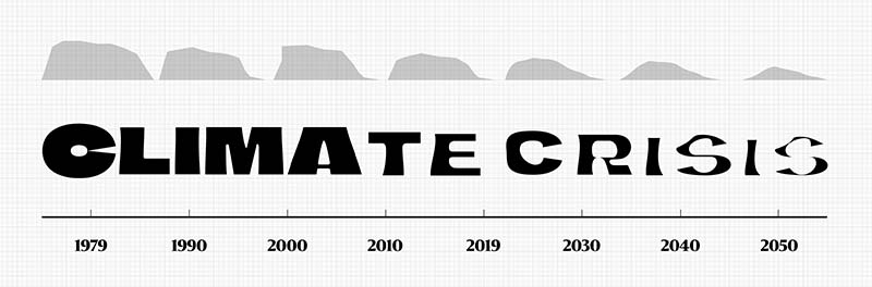 Esemplificazione del font Climate Crisis
