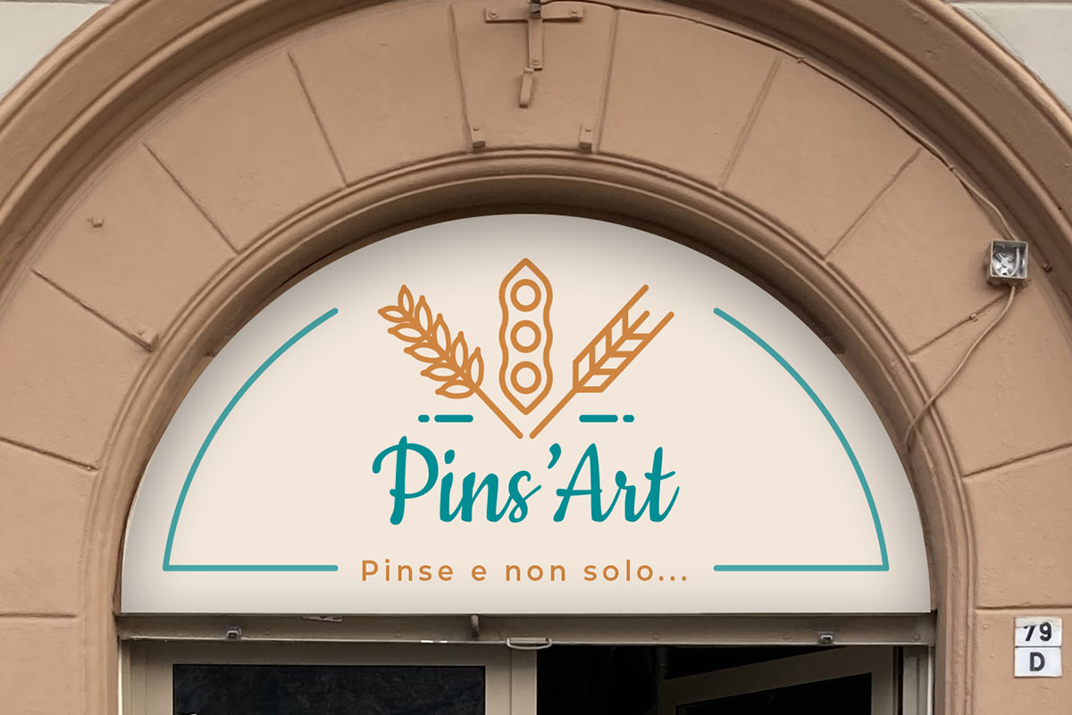 Insegna per Pins'Art realizzato da Erica Bortolussi