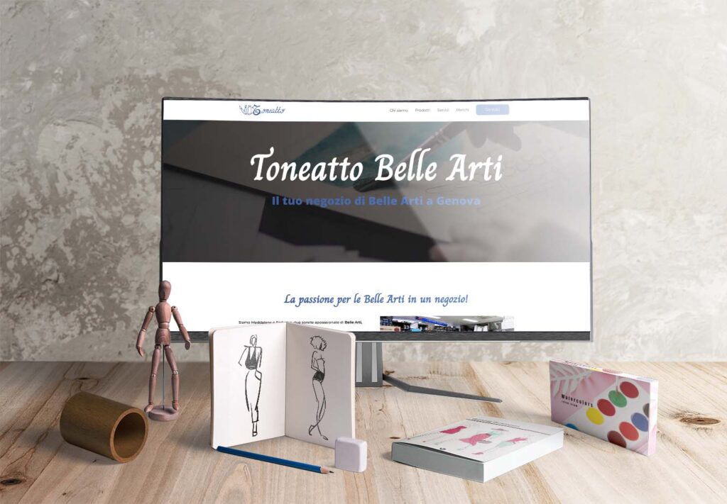 Sito web per negozio di Belle Arti di Genova Toneatto