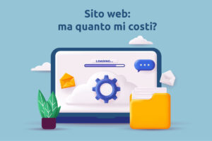 Immagine computer con scritta "Sito web: quanto mi costi?"