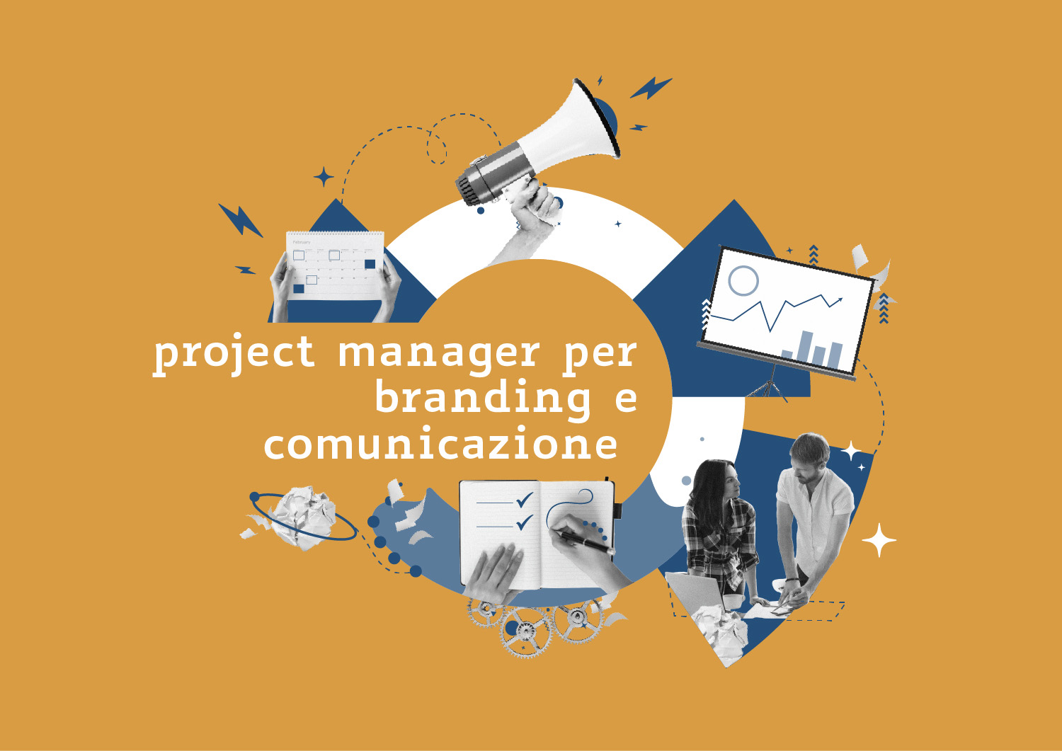 Cover pagina Project Management per la comunicazione_Collage_ Erica Bortolussi