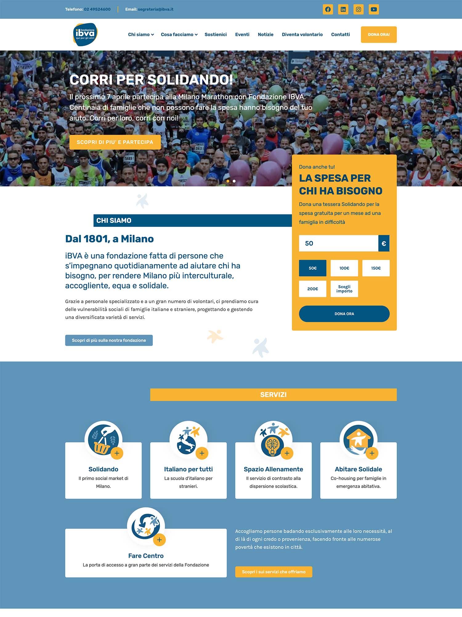 La homepage del sito di IBVA dopo il redesign del 2023_realizzato da Erica Bortolussi